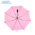 Luxury Quality Business Pongee 190T Long Shaft Automatic Type Custom 70cm Pink Golf Umbrella with Logo Printing